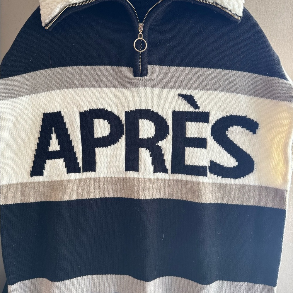 Show Me Your MuMu Black, White & Gray 'APRÈS' Half-Zip Sweater